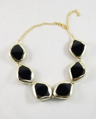 Collar Kenneth Jay Lane Hoja Cadena Oro/Negro  Foto 1 de 2