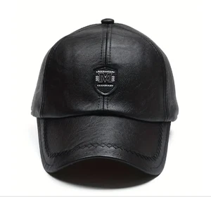 Men's Fashionable Casual PU Leather Baseball Cap - Picture 1 of 10