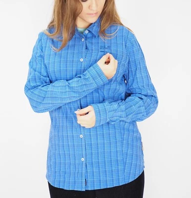 Camisa informal a cuadros azul pavo real Jack Wolfskin Centaura Flex 1401921 para mujer Foto 1 de 4