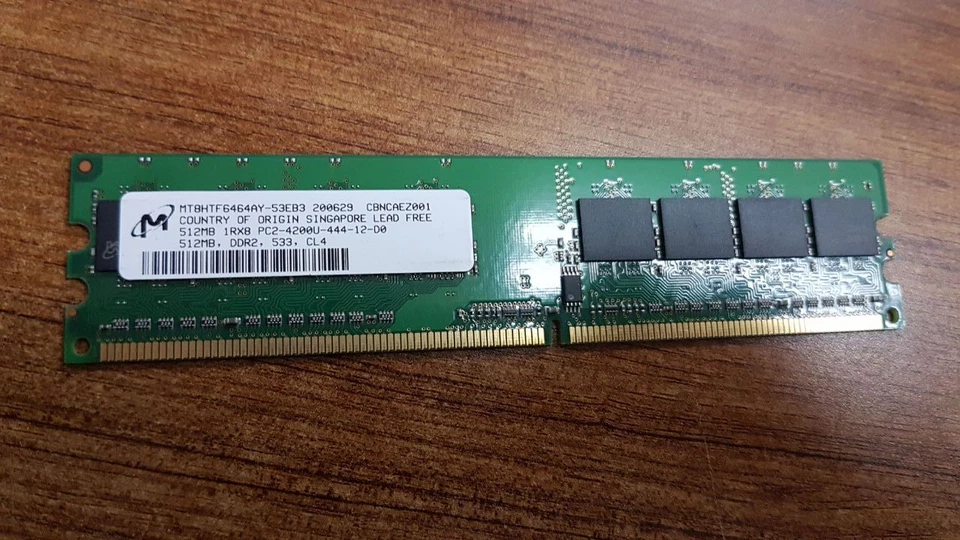 MICRON MT8HTF6464AY-53EB3 MODULE DDR2 SDRAM 512MB 240UDIMM - Image 1 of 1