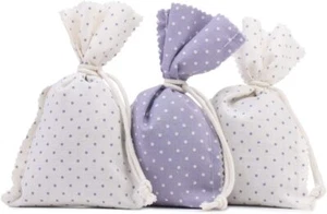 Sacchetti di lavanda 3 pezzi colore viola a punti taglia 10x15 cm - Foto 1 di 6