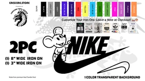 🦎 Transferencias de hierro Mickey Nike - Paquete de colores | Diseño de 8" + Swoosh de 3" 🦎 - Imagen 1 de 1