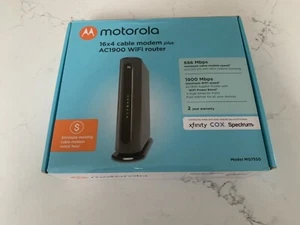 Motorola 16x4 Cable Modem Plus AC1900 WiFi Router - Model MG7550 - Zdjęcie 1 z 6