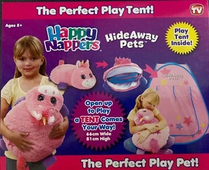 HAPPY NAPPER HIDEAWAY PETS UNICORN Kids Children PLUSH & TENT, PILLOW BNIB - Picture 1 of 10