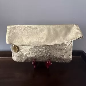 #Vintage JOHN SATTERFIELD ~ Bag Clutch~GOLD Metallic~NEW ~1984 - Picture 1 of 13