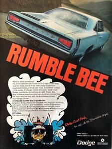 1968 Vintage Dodge Coronet Super Bee Rumble Bee original color ad D052