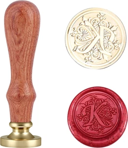Wax Seal Stamp, Classic Irises Alphabet K Seal Wax Stamp, Vintage Retro Brass H - Picture 1 of 7