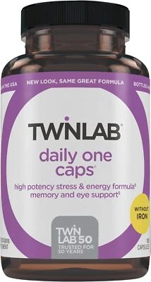 Twinlab Daily One Cápsulas Sin Hierro - con Zinc, Vitaminas B, Magnesio, 180 Cápsulas Foto 1 de 4