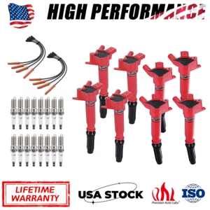8 Pcs Ignition Coil & Spark Plug & Wire For 2010-2017 Ford F150 F250 F350 6.2L - Picture 1 of 16