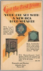 ATLANTIC IA RCA LOUD SPEAKER ADVERTISING VINTAGE POSTCARD - Picture 1 of 2