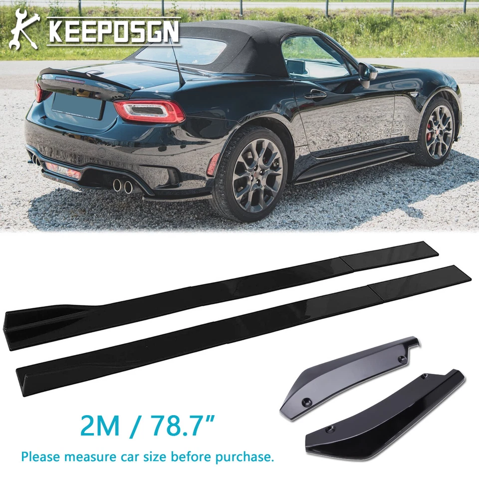 For Fiat 124 Spider 78.7'' Side Skirt Splitter Rocker Panel Lip Rear Diffuser - Image 1 of 4
