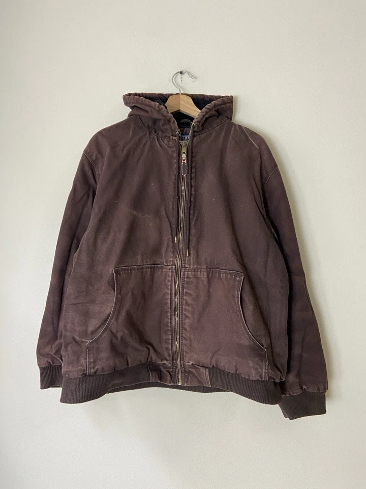 Vintage Smith’s Workwear Dark Brown Zip Up Canvas Jacket - XL - Image 1 of 4
