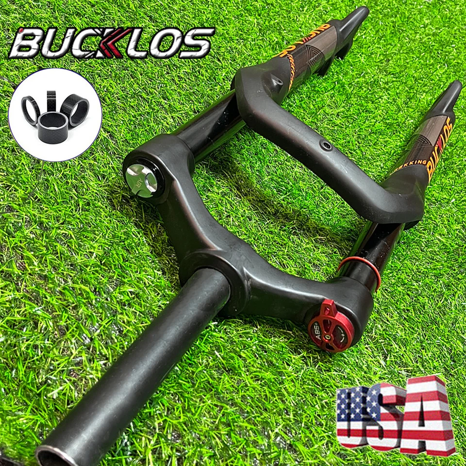 NEW BUCKLOS 20*4.0" MTB Air Suspension Fat Fork Snow/Electric Bike Forks Disc QR - Image 1 of 4