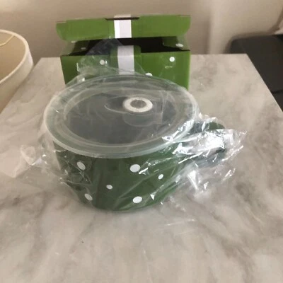 Temp-Tations  Polka Dot Soup Ceramic Mug With Lid 22oz - NEW - READ BELOW - Image 1 of 4