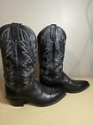 Vintage Western Black Leather Cowboy Boots Size 9-1/2 D