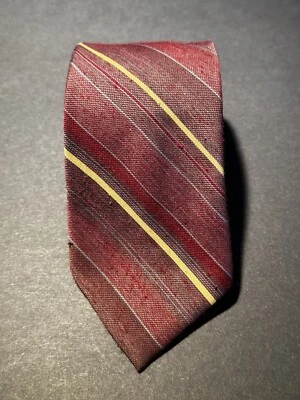 Corbata vintage a rayas de lana de seda Rockland Maine para hombre usada  Foto 1 de 4
