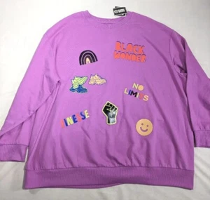 SAMMY B Women's Plus Pink Crew Neck Long Sleeve Oversized Sweatshirt size 2X NWT - Picture 1 of 7