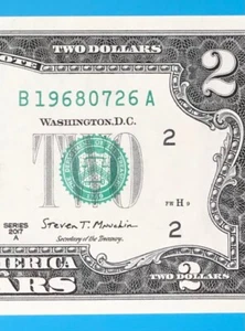 1968 July 26 : B 19680726 A BIRTHDAY Note $2 Two Dollar Bill *Uncirculated* - Picture 1 of 3