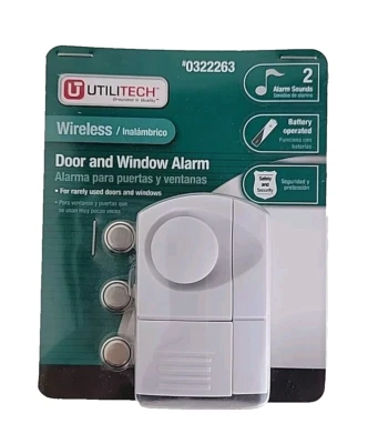 UTILITECH™ Wireless Door and Window Alarm w/Batteries (#0322263) - NEW & SEALED - Image 1 of 4