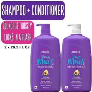 Aussie Miracle Moist Shampoo and Conditioner Hair Set, 2*26.2 fl oz - Picture 1 of 11