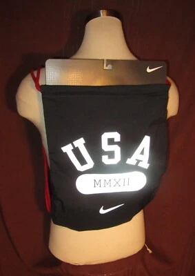 Mochila con cordón de natación 2012 EE. UU. MMXII Olympics, azul, Nike, 14" x 17", nueva Foto 1 de 4