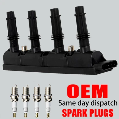 OEM Ignition Coil & 4X Spark Plugs For Buick Encore Chevy Cruze Sonic 1.4L UF669 - Image 1 of 4