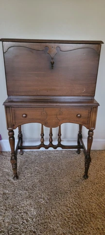 Early 1900’s Vintage Drop Front  Antique Secretary Desk Cover