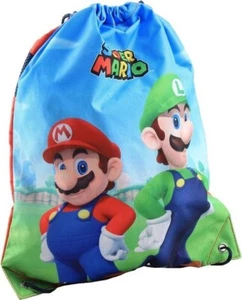 Roter Turnbeutel mit Super Mario Aufdruck, Gymbag, Sportbeutel, Jugendrucksack - Bild 1 von 2