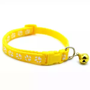 Patas seguras con estampado de patas gato/perro con hebilla de seguridad y cuello de campana, amarillo - Imagen 1 de 8