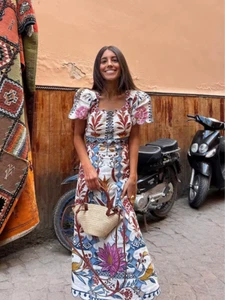 Elegant Square Neck Ruffle Maxi Dress 2025 Slim Fit Women’s Casual Streetwear - Picture 1 of 12
