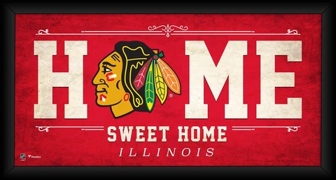 Chicago Blackhawks Framed 10" x 20" Home Sweet Home Collage Cover
