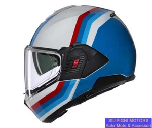 NOLAN N120-1 LINEO N-COM 347 Bianco/Blu/Rosso CASCO MODULARE Flip-Back - Foto 1 di 16