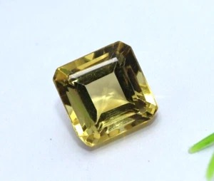 10.10 Ct Natural Yellow Asscher Cut A++ Brazilian Topaz Certified Loose Gemstone - Picture 1 of 8