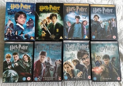 Harry Potter Complete Collection: Years 1,2,3,4,5,6,7,7B (1-8 Movie DVD Box Set) - Image 1 of 4