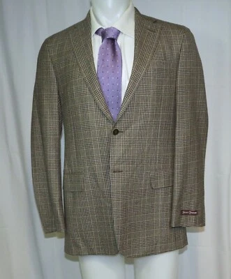 Hickey Freeman Beacon Mahogany Beige Plaid Two Button Sport Coat 40R NWT NOS - Image 1 of 4
