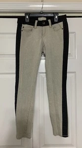 Vintage Dollhouse Y2K You Are Beautiful Jeans Tan & Black Low Rise Size 7 (AA33) - Picture 1 of 7