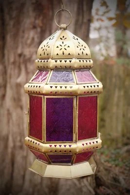 Moroccan style large golden lantern - Image 1 of 4
