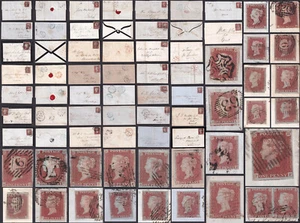 GB QV PENNY ROT auf COVER 4 Ränder PLATTIERT und POSTMARKEN... PREIS ALS SINGLES - Bild 1 von 79