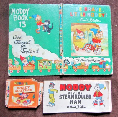 Be Brave, Little Noddy! -Enid Blyton 1957 + Noddy Dolly Mixtures 1959 +stripbook - Image 1 of 4