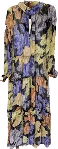 Nuevo con etiquetas Maxi Vestido Anthropologie The Marais Floral Viscosa L Boho Borla Abotonada - Imagen 1 de 21