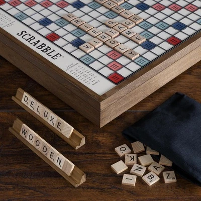 WS Game Company Scrabble Deluxe Vintage Edition with Rotating Game Board - Image 1 of 4