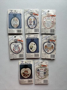 8 The New Berlin Co Counted Cross Stitch Kits Ornament Heart Oval Frame - Picture 1 of 10