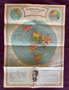 CBS American School of the Air Original Promotional Map of the World - Picture 1 of 15