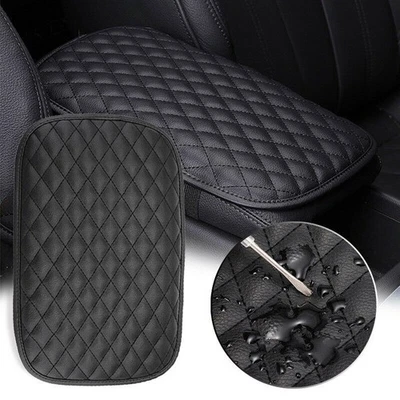 Car Armrest Pad Cover Center Console Box Cushion Mat Protector Accessories Black - Image 1 of 4