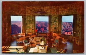 POSTAL: The Lounge At Grand Canyon, Lodge, Arizona placas ventanas de vidrio - Imagen 1 de 2