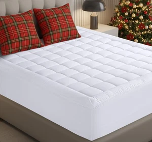 Twin Mattress Pad, Quilted Fitted Premium Mattress Protector, Deep Pocket Cov... - Picture 1 of 8