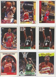 Lote de 9 tarjetas diferentes Moses Malone (HOF) (Q731) - Imagen 1 de 1