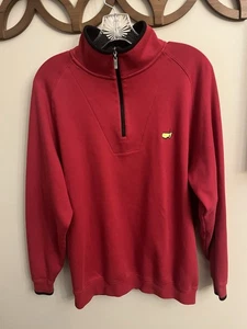 Maglione Masters Collection 1/4 Zip Uomo Taglia Large L Rosso Golf Pima Cotone - Foto 1 di 3