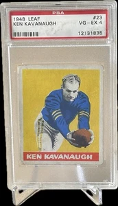 Hoja #23 Ken Kavanaugh 1948, PSA 4 en muy buen estado-ex, novato radiocontrol Chicago Bears NFL vintage WR - Imagen 1 de 4