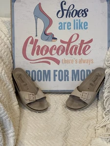 Autenti Made in Spain Leder Sandale mit Perlenschnalle Euro 40 US 9-9,5 - SEHR GUTER ZUSTAND - Bild 1 von 6